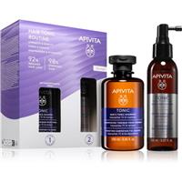Apivita Tonic Men's Routine set against hair loss