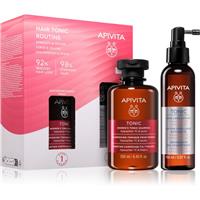 Apivita Tonic Women's Hair Tonic Routine Set set against hair loss