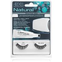 Ardell Natural stick-on eyelashes with glue 101 Demi Black 4 pc