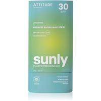 Attitude Sunly Sunscreen Stick mineral sun cream in a stick SPF 30 Unscented 60 g