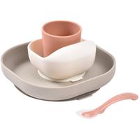 Beaba 4-Piece Silicone Dinner Set dinnerware set Terracotta / Gazelle 4m+ 4 pc