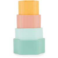 Bieco Silicone Stacking Tower Flower activity toy 12 m+ Tropical Vibes 4 pc