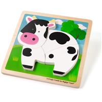 Bigjigs Toys Chunky Lift-Out Puzzle Cow activity puzzle toy wooden 12 m+ 1 pc