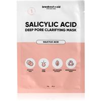 breakout + aid Salicylic Acid Deep Pore Clarifying Mask sheet mask with salicylic acid 34 g