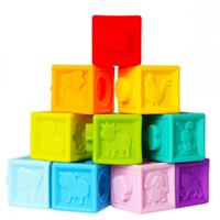 Bam-Bam Rubber Blocks soft sensory toy blocks 18m+ Animals 10 pc