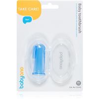 BabyOno Take Care First Toothbrush childrens finger toothbrush with bag Blue 1 pc