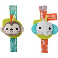 Bright Starts Wrist Pals Toy hand rattle with teether Monkey & Elephant 0 m+ 2 pc