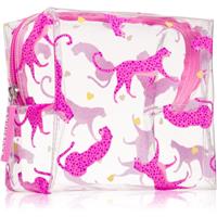 BrushArt Accessories Transparent cosmetic bag transparent makeup bag Cheetah in love 15 x 14 x 9 cm 1 pc
