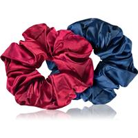 BrushArt Hair Large satin scrunchie set hair bands Red & Blue