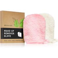 BrushArt Home Salon Make-up remover gloves makeup remover glove PINK, CREAM 2 pc