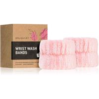 BrushArt Home Salon Wrist wash bands water-catching wristbands for face washing pink 2 pc