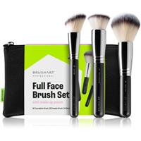 BrushArt Professional Full Face brush set with makeup pouch brush set with a pouch Black