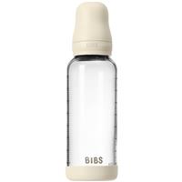BIBS Baby Glass Bottle Silicone anti-colic bottle with a silicone spout Ivory 1 pc