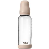 BIBS Baby Glass Bottle Silicone anti-colic bottle with a silicone spout Blush 240 ml
