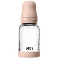 BIBS Baby Glass Bottle Silicone anti-colic bottle with a silicone spout Blush 120 ml