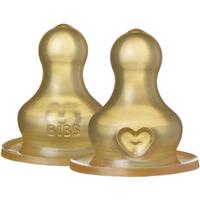 BIBS Baby Glass Bottle Latex Nipple baby bottle teat Slow Flow 0+ months 2 pc