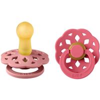 BIBS Boheme Natural Rubber Size 2: 6+ months dummy Dusty Pink / Coral 2 pc