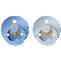 BIBS Colour Natural Rubber Size 2: 6+ months dummy Sky Blue / Baby Blue 2 pc