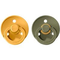 BIBS Colour Natural Rubber Size 2: 6+ months dummy Honey Bee / Olive 2 pc