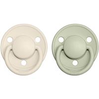 BIBS De Lux Natural Rubber Size 1: 0+ months dummy Ivory / Sage 2 pc