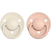 BIBS De Lux Natural Rubber Size 1: 0+ months dummy Ivory / Blush 2 pc