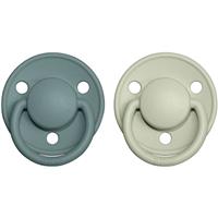 BIBS De Lux Natural Rubber Size 1: 0+ months dummy Island Sea / Sage 2 pc