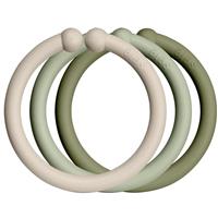 BIBS Loops hanging rings Vanilla / Sage / Olive 12 pc