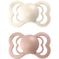 BIBS Supreme Silicone Size 1: 0+ months dummy Ivory / Blush 2 pc
