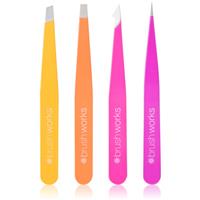 Brushworks Combination Tweezer Set set of tweezers for eyebrows type Brights 4 pc