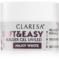 Claresa Soft&Easy Builder Gel gel base coat for nails shade Milky White 12 g