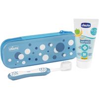 Chicco Always Smiling Set 6m+ dental care set with bag Light Blue 1 pc