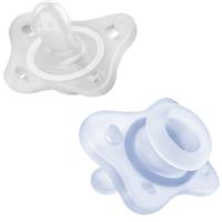 Chicco Physio Forma Mini Soft 0-2m dummy Blue/Transparent 2 pc