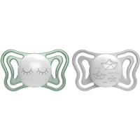 Chicco Physio Light Physio Forma Night dummy 16-36 m Green/Grey 2 pc