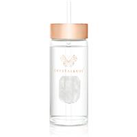 Crystallove Amethyst Straw Water Bottle glass water bottle with straw Clear 400 ml