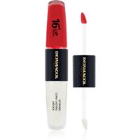 Dermacol 16H Lip Colour long-lasting lipstick and lip gloss shade 34 Vibrant Red 2x4 ml