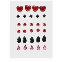 Diva & Nice Cosmetics Face Stones stickers for the face Black & Red 35 pc