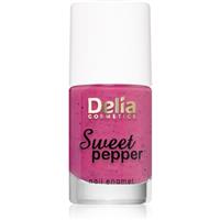 Delia Cosmetics Sweet Pepper Black Particles nail polish shade 08 Berry 11 ml