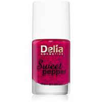 Delia Cosmetics Sweet Pepper Black Particles nail polish shade 05 Raspberry 11 ml