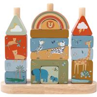 2Kids Toys Shape-Fitting Blocks Safari cubes wooden 12m+ 16 pc