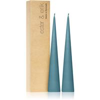 ester & erik cone candles steel blue (no. 64) decorative candle 2x25 cm