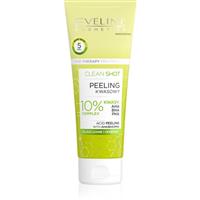 Eveline Cosmetics Clean Shot 10% Complex of AHA, BHA and PHA gentle scrub to treat skin imperfections 75 ml