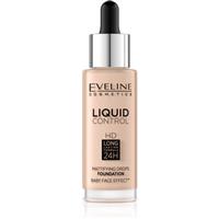 Eveline Cosmetics Liquid Control liquid foundation with pipette shade 002 Soft Porcelain 32 ml