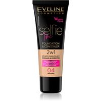 Eveline Cosmetics Selfie Time foundation and concealer 2-in-1 shade 04 Natural 30 ml