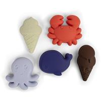FILIBABBA Silicone Sand Toys Blue Mix bath toy 5 pc
