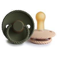 FRIGG Rope Size 2:6-18 months dummy Croissant/Olive 2 pc