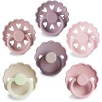 FRIGG 6-Pack Pacifiers Round Silicone Size 1 dummy Blooming Love 6 pc
