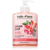 Folk & Flora Rosehip & Hawthorn cream liquid soap for sensitive skin 500 ml