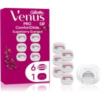 Gillette Venus PRO ComfortGlide Sugarberry replacement blades + protective cover 6 pc