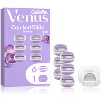 Gillette Venus ComfortGlide Breeze replacement blades + protective cover 6 pc