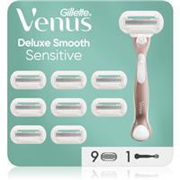 Gillette Venus Deluxe Smooth Sensitive razor + replacement heads 9 pc